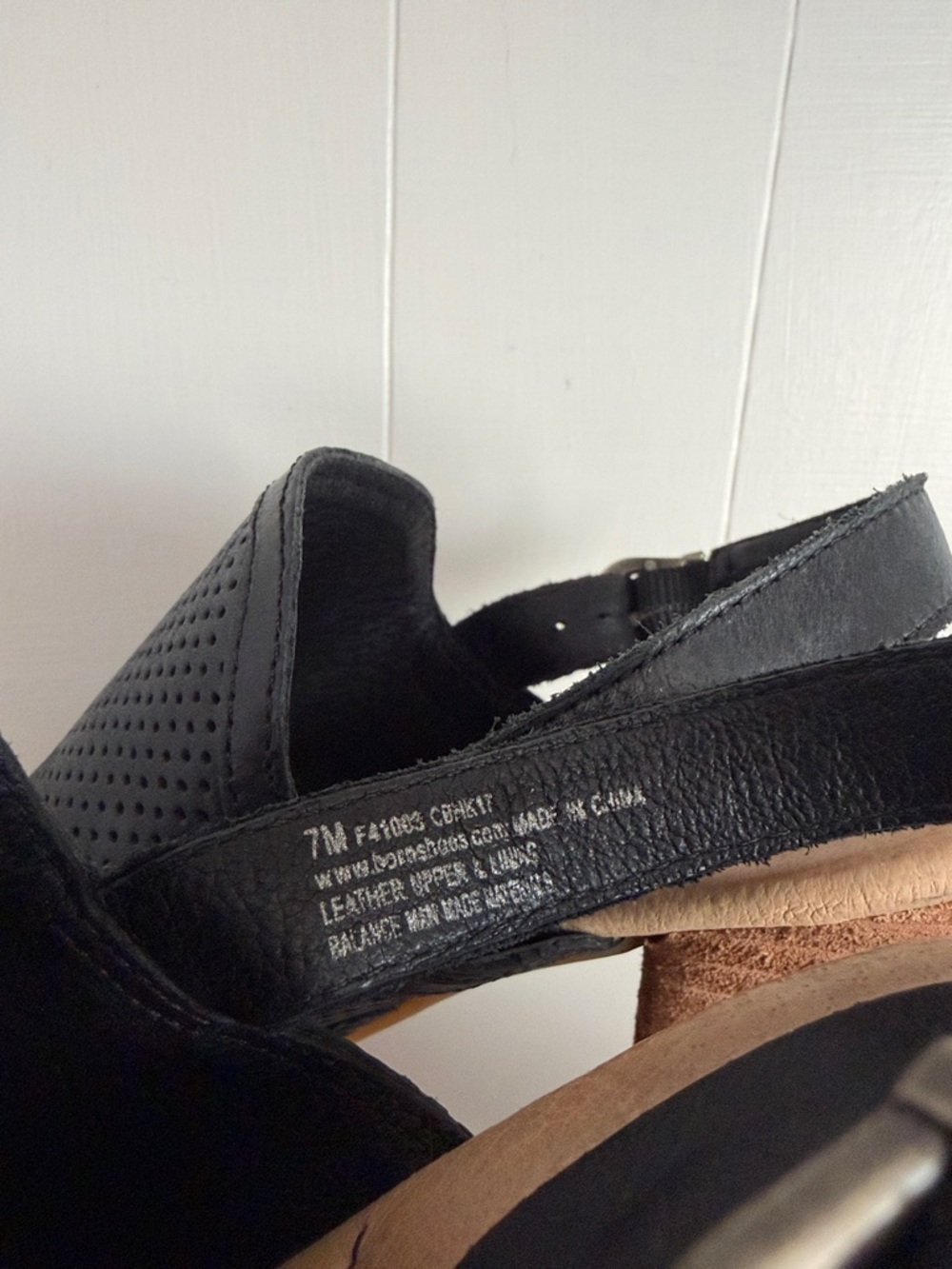Born Black Perforated Slingback Block Heels - Picture 5 of 6